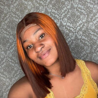 160 Orange Brown Bone Straight Hair